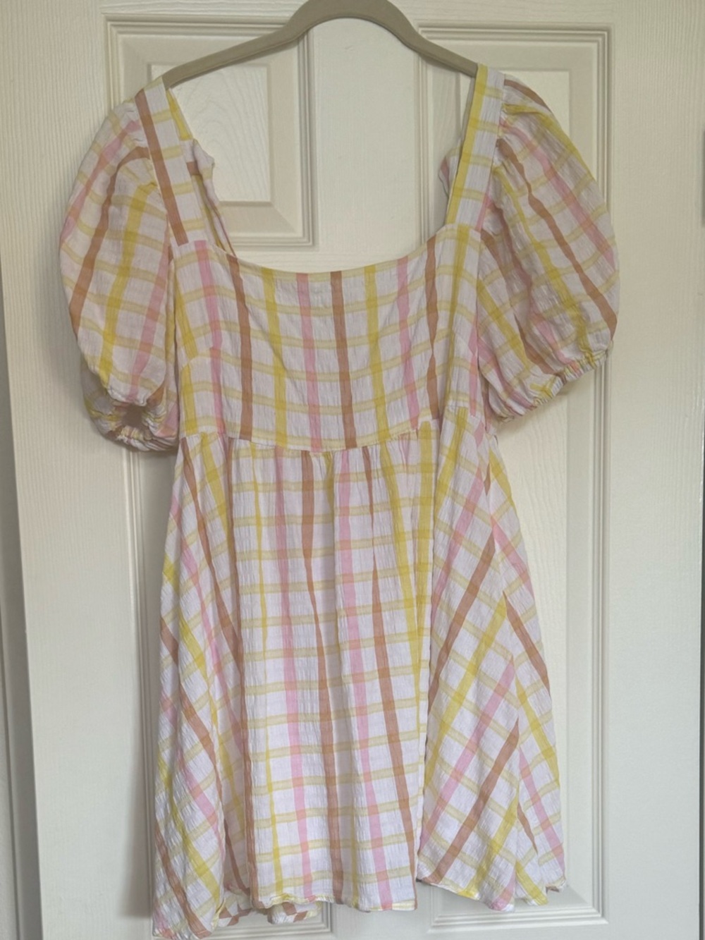 MABLE PASTEL PLAID BABYDOLL DRESS - POCKETS!